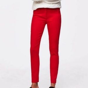 Ann Taylor Loft Red Velvet Marissa Skinny Pants